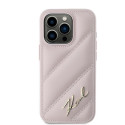 Pouzdro Karl Lagerfeld DIAGONAL QUILTED SCRIPT iPhone 15 Pro - růžov