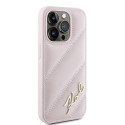 Pouzdro Karl Lagerfeld DIAGONAL QUILTED SCRIPT iPhone 15 Pro - růžov