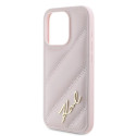 Pouzdro Karl Lagerfeld DIAGONAL QUILTED SCRIPT iPhone 15 Pro - růžov
