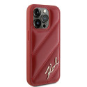 Kryt Karl Lagerfeld DIAGONAL QUILTED SCRIPT iPhone 15 Pro Max - červe