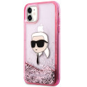 Kryt Karl Lagerfeld GLITTER KARL HEAD pro iPhone 11/XR - pink
