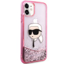 Kryt Karl Lagerfeld GLITTER KARL HEAD pro iPhone 11/XR - pink