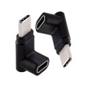 MICROCONNECT Úhlový adaptér USB-C 3.2 male-female (samec-samice),  PD až 100W, černý