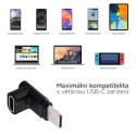 MICROCONNECT Úhlový adaptér USB-C 3.2 male-female (samec-samice),  PD až 100W, černý