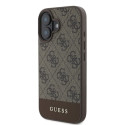 Kryt Guess 4G Bottom Stripe iPhone 16 - hnědý