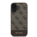 Kryt Guess 4G Bottom Stripe iPhone 16 - hnědý