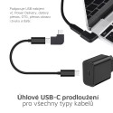 MICROCONNECT Úhlový adaptér USB-C 3.2 male-female (samec-samice), PD až 100W, černý