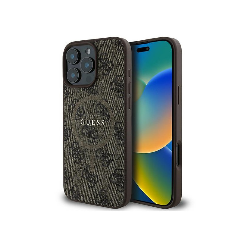 Kryt Guess 4G RING CLASSIC pro iPhone 16 Pro - hnědá