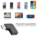 MICROCONNECT Úhlový adaptér USB-C 3.2 male-female (samec-samice), PD až 100W, černý