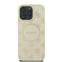 Kryt GUESS SAFFIANO PEONY pro iPhone 16 Pro - zlatá