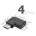 MICROCONNECT Úhlový adaptér USB-C 3.2 male-female (samec-samice), PD až 100W, černý