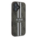 Kryt Guess 4G PRINTED STRIPES pro iPhone 16 Plus - hnědý