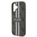 Kryt Guess 4G PRINTED STRIPES pro iPhone 16 Plus - hnědý