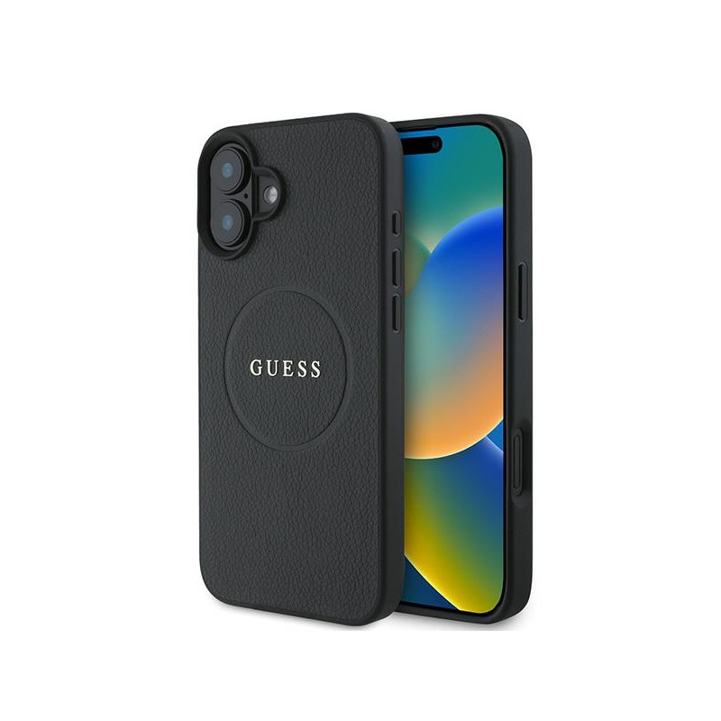 Kryt Guess GRAINED GOLD pro iPhone 16 Plus - černý