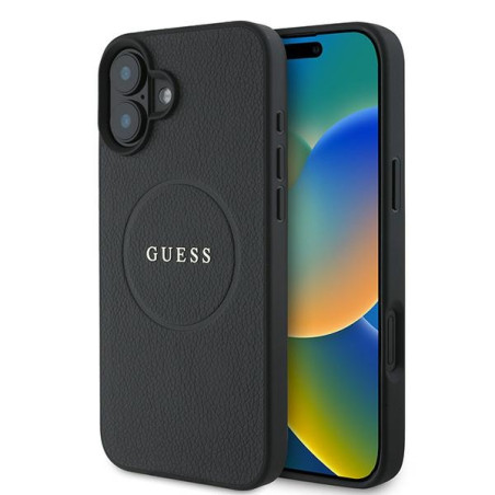 Kryt Guess GRAINED GOLD MagSafe pro iPhone 16 Plus - černý