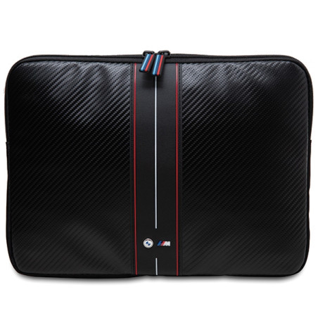 BMW Carbon & Red Stripe pouzdro na notebook 14" – černé