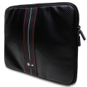 BMW Carbon & Red Stripe pouzdro na notebook 14" – černé