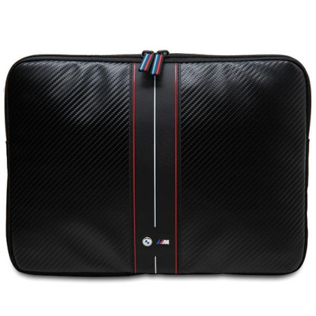 BMW Carbon & Red Stripe pouzdro na notebook 16" – černé