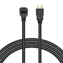 MICROCONNECT Úhlový HDMI/HDMI 1.4 Kabel s podporou 4K/30Hz, 1,5m, černý