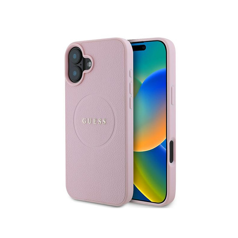 Kryt Guess GRa-INED GOLD Ring MagSafe pro iPhone 16 Plus - růžová
