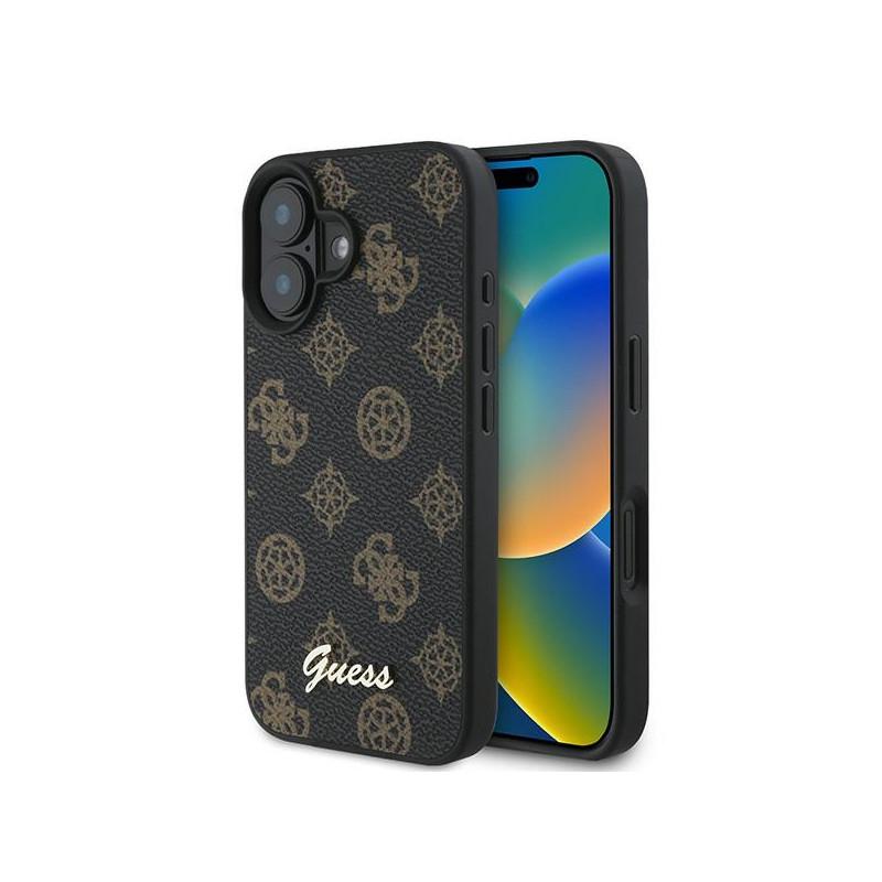 Kryt Guess PEONY SCRIPT pro iPhone 16 Plus - černý