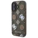 Kryt Guess Peony On 4G Background MagSafe iPhone 16 – hnědý