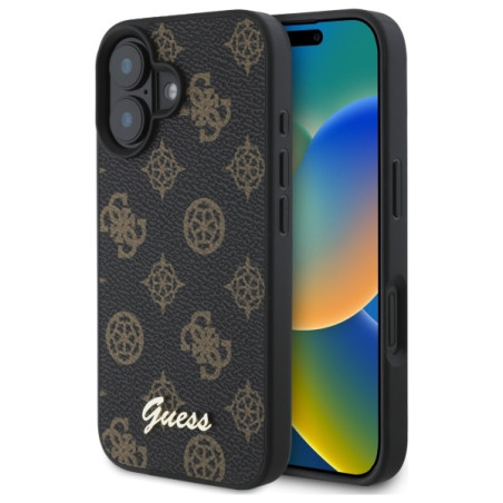 Kryt Guess Peony Script MagSafe pro iPhone 16 - černý