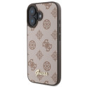 Kryt Guess PEONY SCRIPT pro iPhone 16 - hnědý