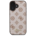 Kryt Guess PEONY SCRIPT pro iPhone 16 - hnědý