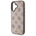 Kryt Guess PEONY SCRIPT pro iPhone 16 - hnědý