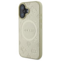 Kryt Guess SAFFIANO PEONY CLASSIC Logo iPhone 16 - zlatá