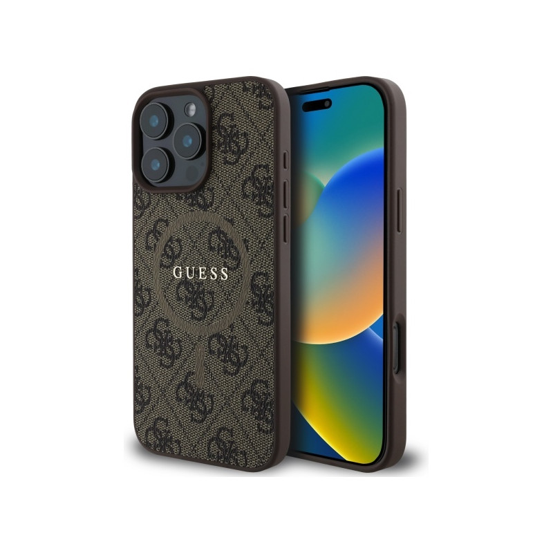 Kryt Guess 4G RING CLASSIC pro iPhone 16 Pro Max - hnědá