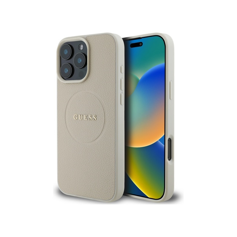 Kryt Guess Grained Gold pro iPhone 16 Pro Max - béžový