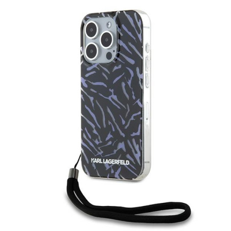 Kryt Karl Lagerfeld ZEBRA WITH CORD pro iPhone 15 Pro Max - fialová