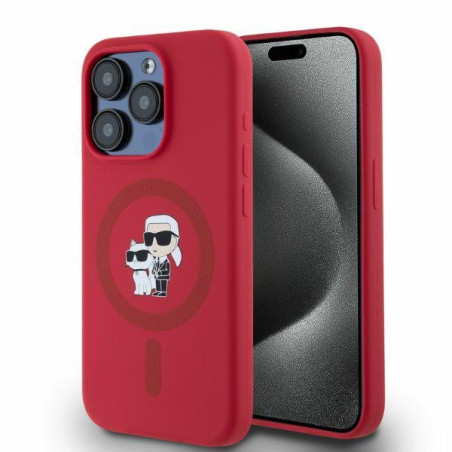 Kryt Karl Lagerfeld MagSafe iPhone 15 Pro - červený