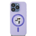 Kryt Karl Lagerfeld SILICONE KARL&Choupette pro iPhone 15 Pro - fialov