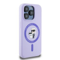 Kryt Karl Lagerfeld SILICONE KARL&Choupette pro iPhone 15 Pro - fialov