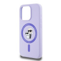 Kryt Karl Lagerfeld SILICONE KARL&Choupette pro iPhone 15 Pro - fialov