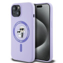 Kryt Karl Lagerfeld Karl&Choupette Ring iPhone 15 – fialová