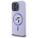 Kryt Karl Lagerfeld SILICONE KARL&CHOUPETTE pro iPhone 16 Pro - fialov