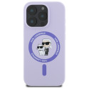 Kryt Karl Lagerfeld SILICONE KARL&CHOUPETTE pro iPhone 16 Pro - fialov