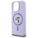 Kryt Karl Lagerfeld SILICONE KARL&CHOUPETTE pro iPhone 16 Pro - fialov