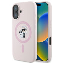 Kryt Karl Lagerfeld SILICONE KARL&Choupette pro iPhone 16 Plus - růž
