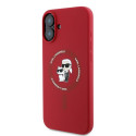 Kryt Karl Lagerfeld SILICONE Karl&Choupette pro iPhone 16 Plus červen