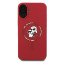 Kryt Karl Lagerfeld SILICONE Karl&Choupette pro iPhone 16 Plus červen