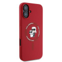 Kryt Karl Lagerfeld SILICONE Karl&Choupette pro iPhone 16 Plus červen