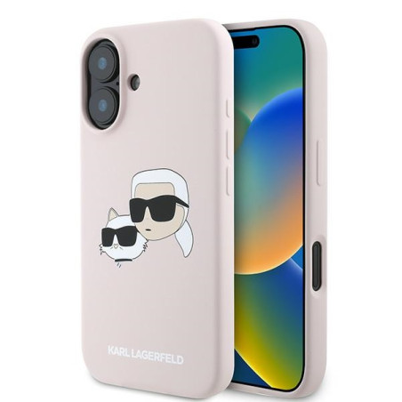 Kryt Karl Lagerfeld SILICONE Nauble Heads Print pro iPhone 16 Plus - r