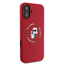 Kryt Karl Lagerfeld SILICONE iPhone 16 - červený