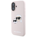 Kryt Karl Lagerfeld SILICONE NAUBLE HEADS iPhone 16 - růžová