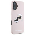 Kryt Karl Lagerfeld SILICONE NAUBLE HEADS iPhone 16 - růžová